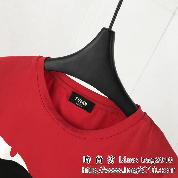 FENDI芬迪 19早春新款 小怪獸拼皮眼睛 短袖 男女同款 ydi1581